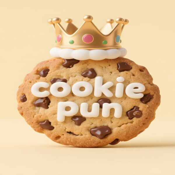 A playful illustration featuring various cookie puns, showcasing humor related to cookies in a fun, creative design.