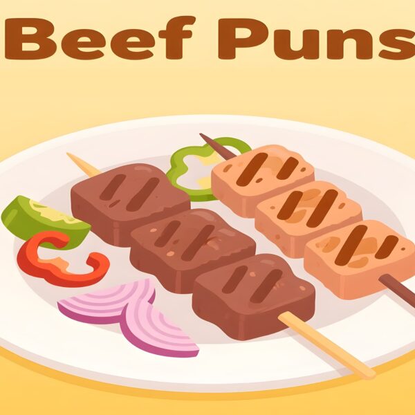 Screenshot of the cooking game "Beef Puns," featuring playful beef-themed graphics and cooking elements.