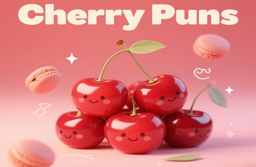 3D Cherry puns model with playful and creative fruit humor