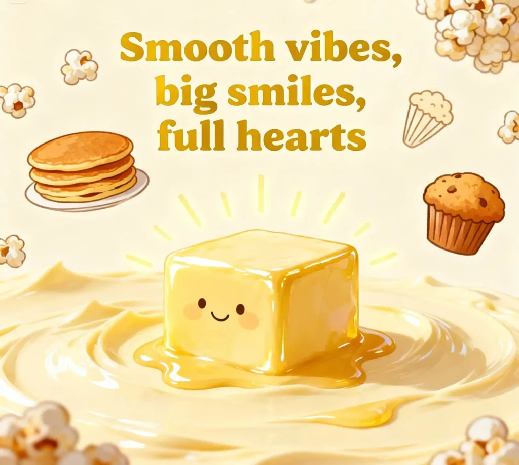 Friends sharing laughs with funny butter puns, spreading joy and warmth.