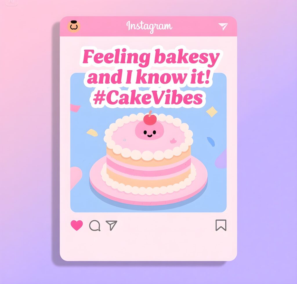 Whimsical cake featuring clever puns, ideal for spreading cake joy on social media.