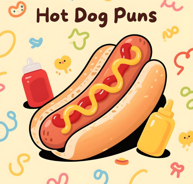 Fun hot dog puns captured in a screenshot, perfect for a quick chuckle!