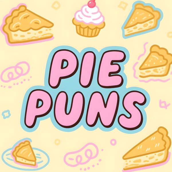 A vibrant illustration showcasing adorable pie puns, bursting with color and charm.