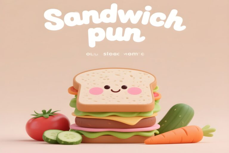 A colorful 3D illustration showcasing a sandwich pun, combining humor and creativity in a visually engaging design.
