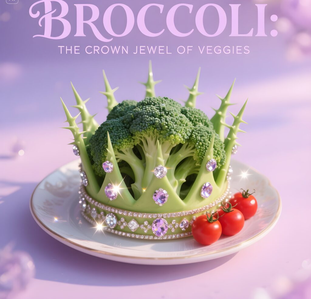 Fresh broccoli, playfully referred to as the crown jewel of veggies, stands out with its bright green florets and sturdy stalk.