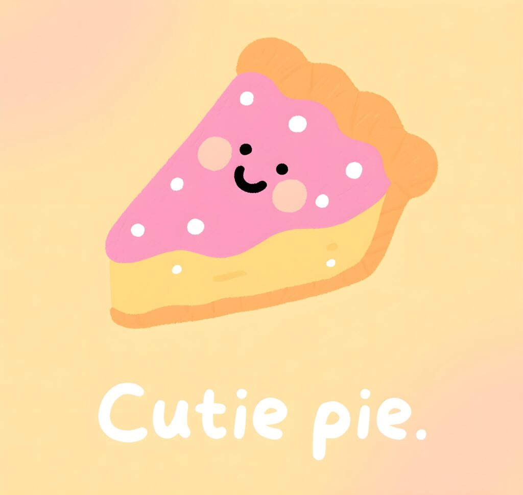 Cute image featuring a pie with playful pie puns and a colorful, cheerful background.