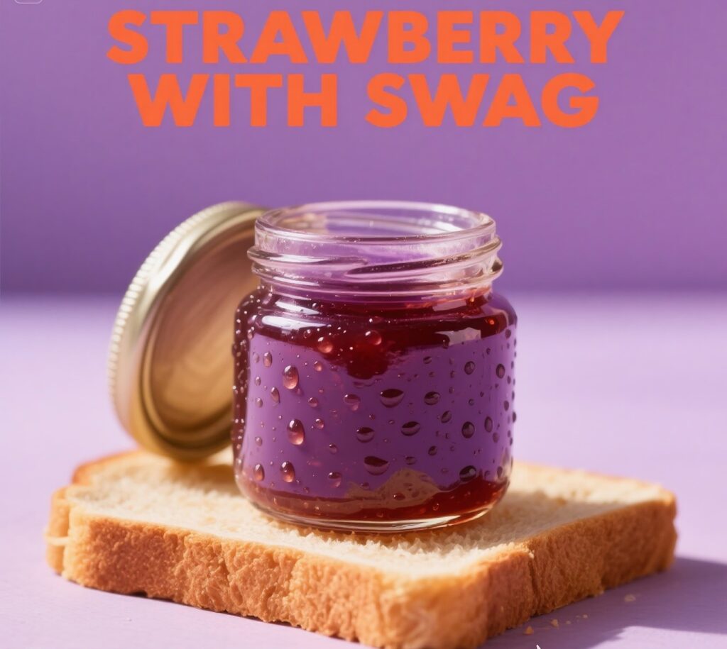 A fun guide to making strawberry jam, featuring playful jam puns and a stylish presentation.